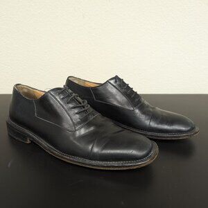 Bruno Magli Black Leather Cap Toe Oxford